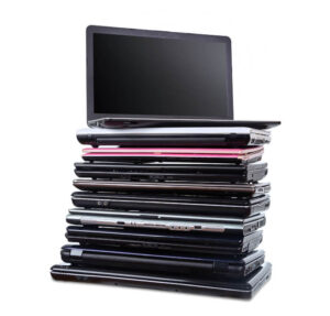 Stack of laptops