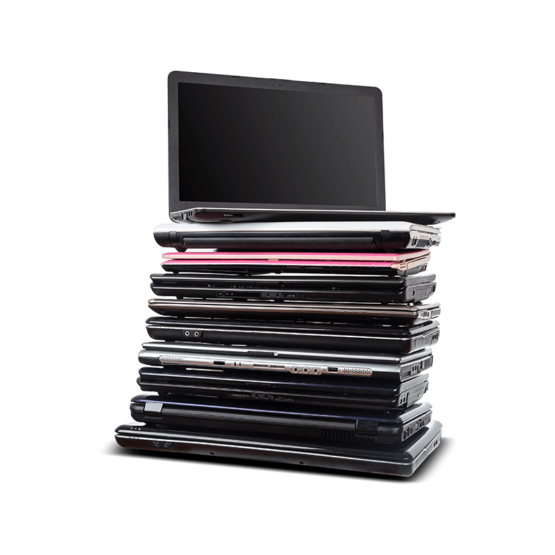 Stack of laptops