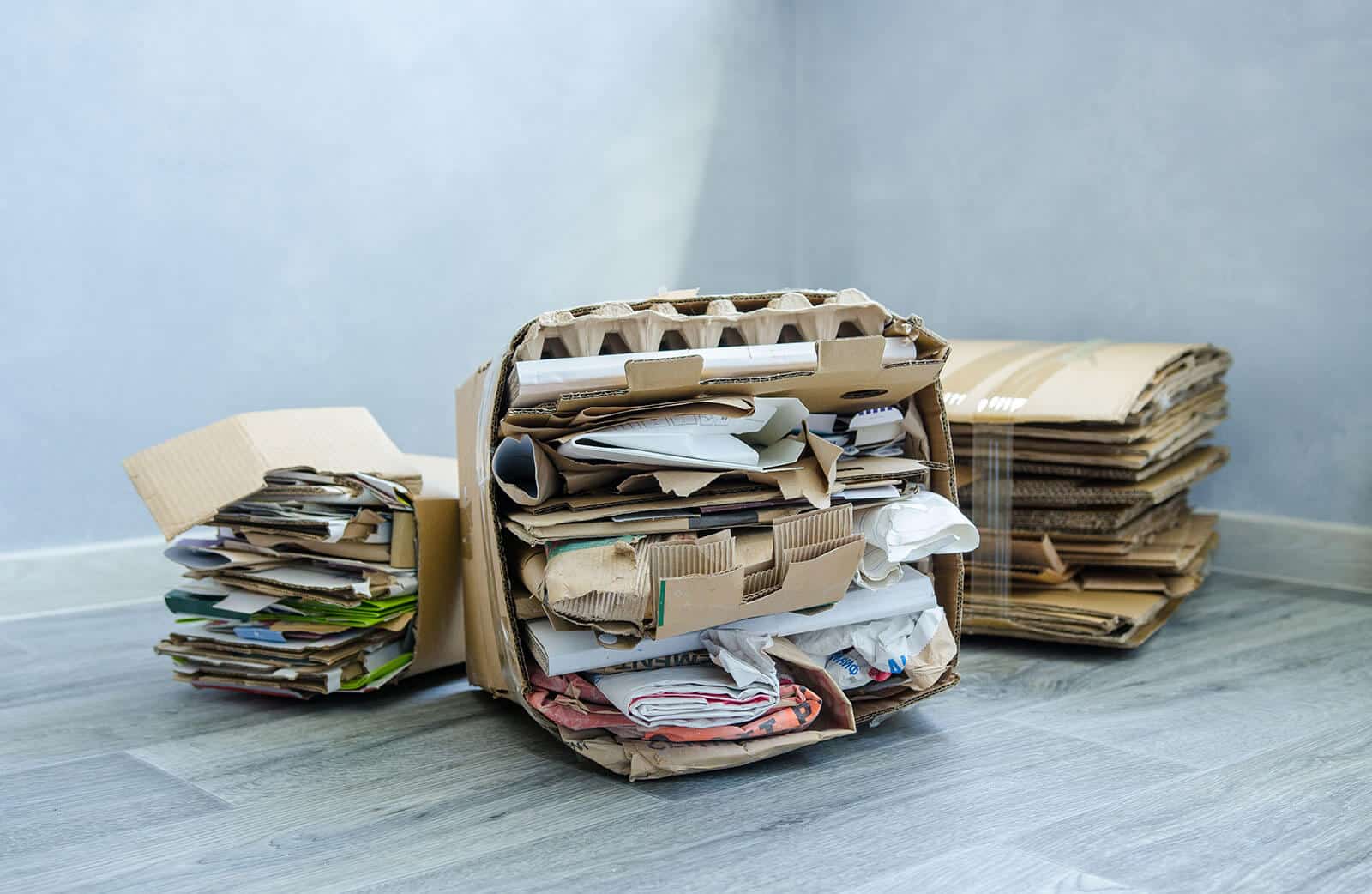 A selection of garbage for recycling. paper recyclable. waste paper recycling